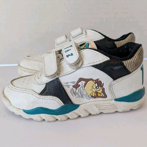 Vintage 90s Looney Tunes Taz Kids Shoes-Size 8-Child's Sneakers Toddler Runners - Picture 2 of 16